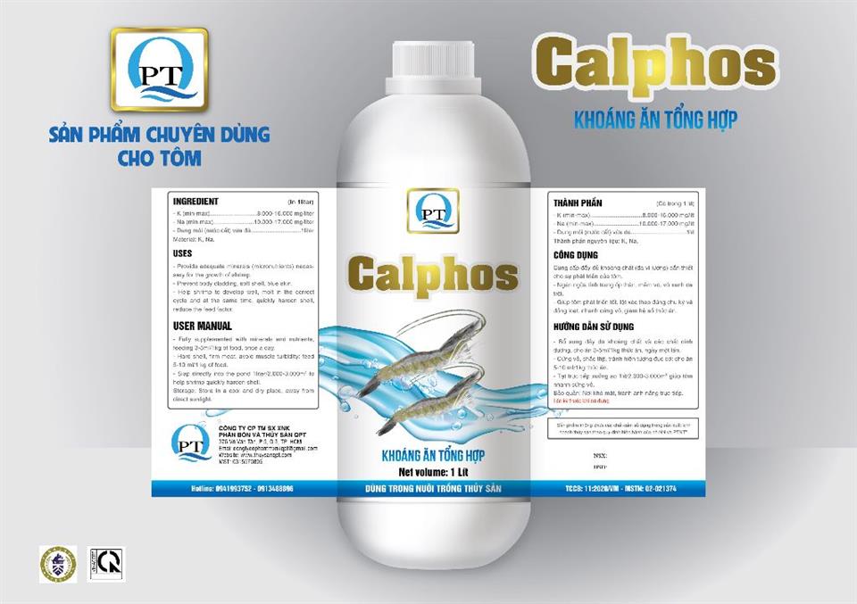 CALPHOS: KHOÁNG TRỘN ĂN: TRỊ ỐP THÂN, MỀM VỎ, ĐỤC CƠ, CHẮC THỊT