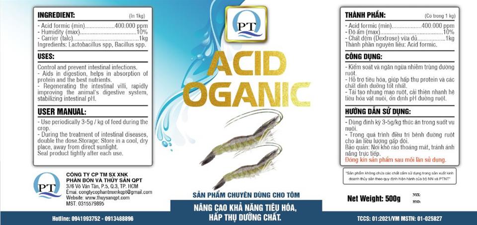 ACID OGANIC: men tiêu hóa, nông to đường ruột