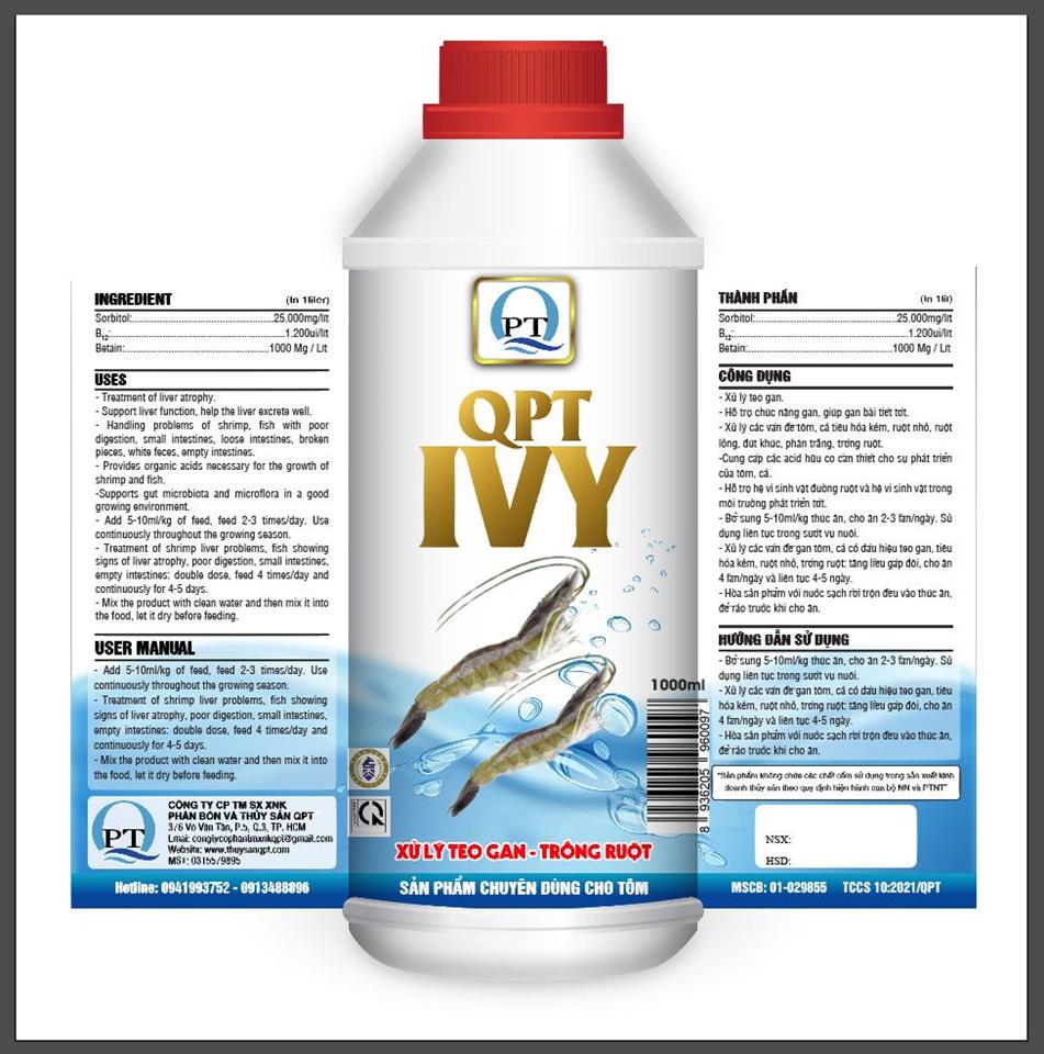 QPT- IVY: XỬ LÝ TEO GAN - TRỐNG RUỘT- CÓ B12, B6.. TRỘN 200KG THỨC ĂN